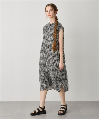 LE SOUK HOLIDAY バンドカラープリントワンピース_subthumb_1