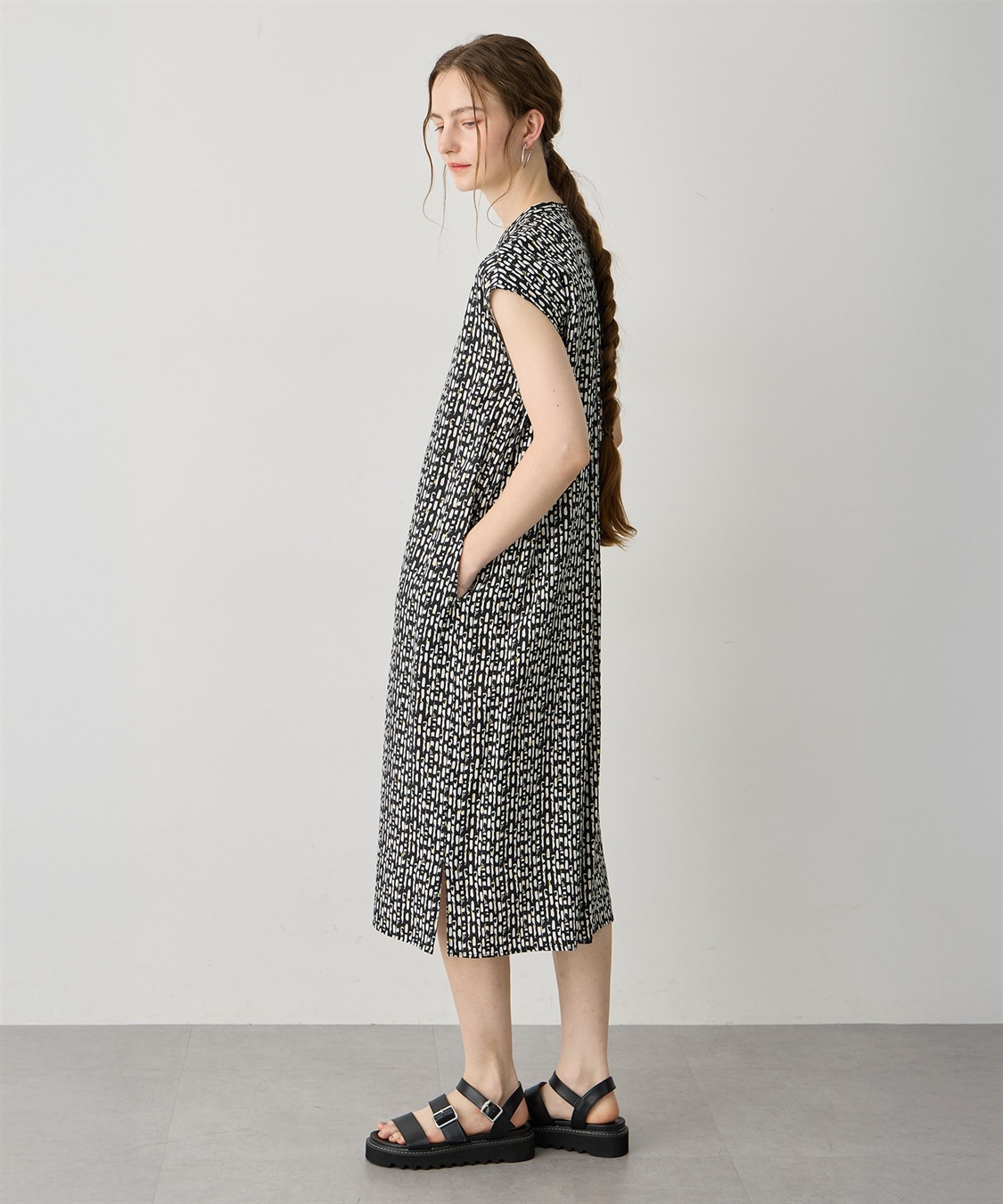 LE SOUK HOLIDAY バンドカラープリントワンピース_sub_7