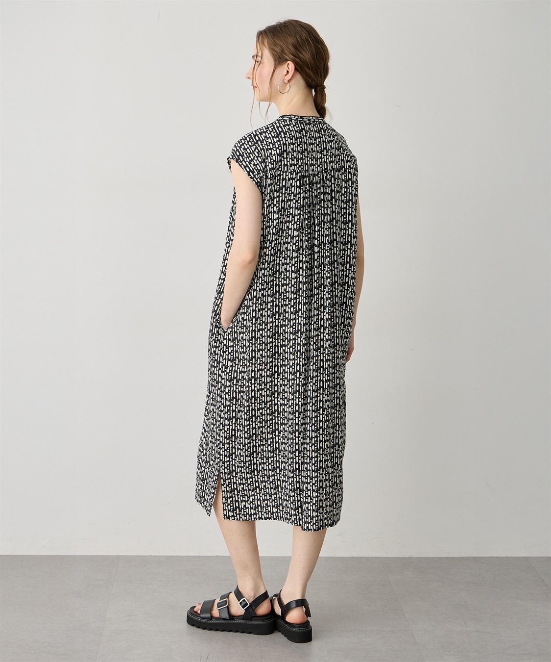 LE SOUK HOLIDAY バンドカラープリントワンピース_sub_8