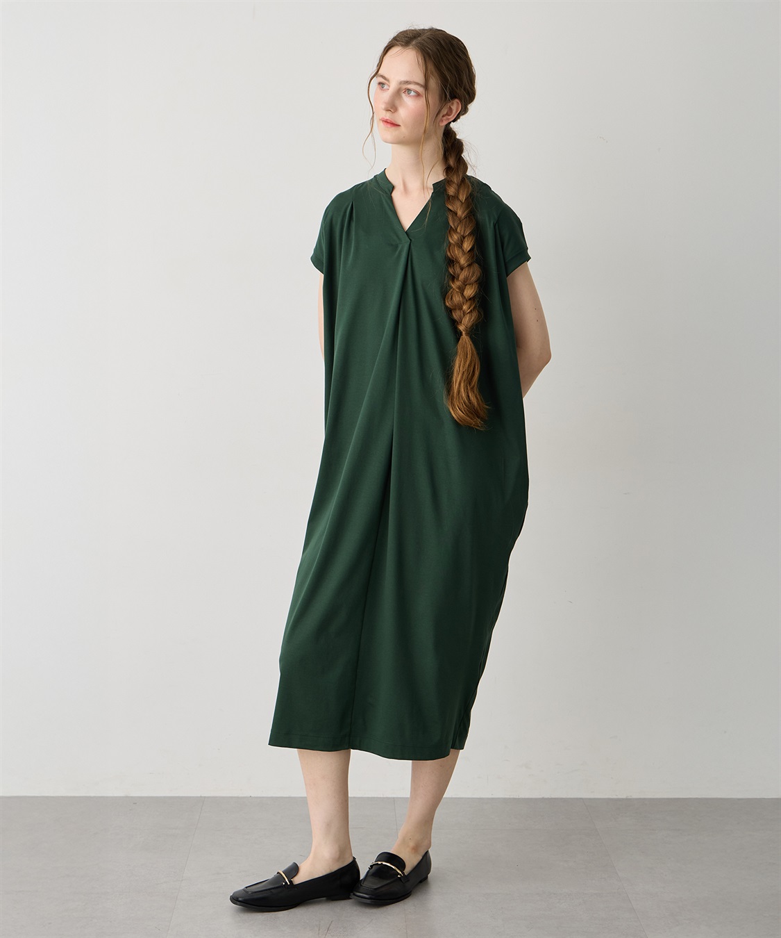 LE SOUK HOLIDAY スキッパーネックコクーンワンピース【接触冷感・吸水速乾】_sub_3