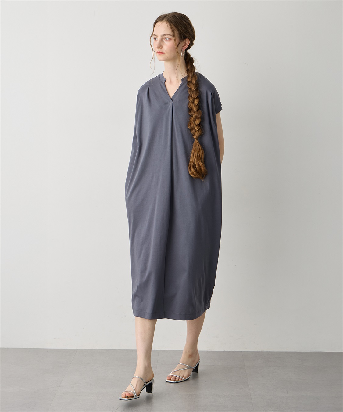 LE SOUK HOLIDAY スキッパーネックコクーンワンピース【接触冷感・吸水速乾】_sub_9