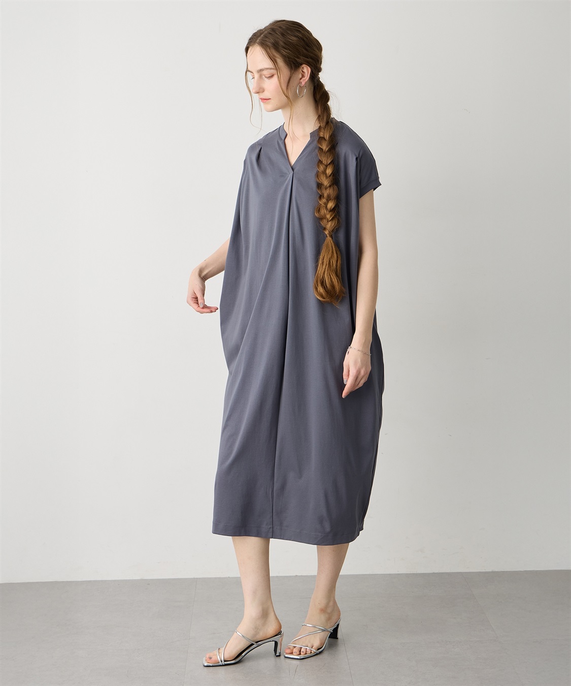 LE SOUK HOLIDAY スキッパーネックコクーンワンピース【接触冷感・吸水速乾】_sub_10