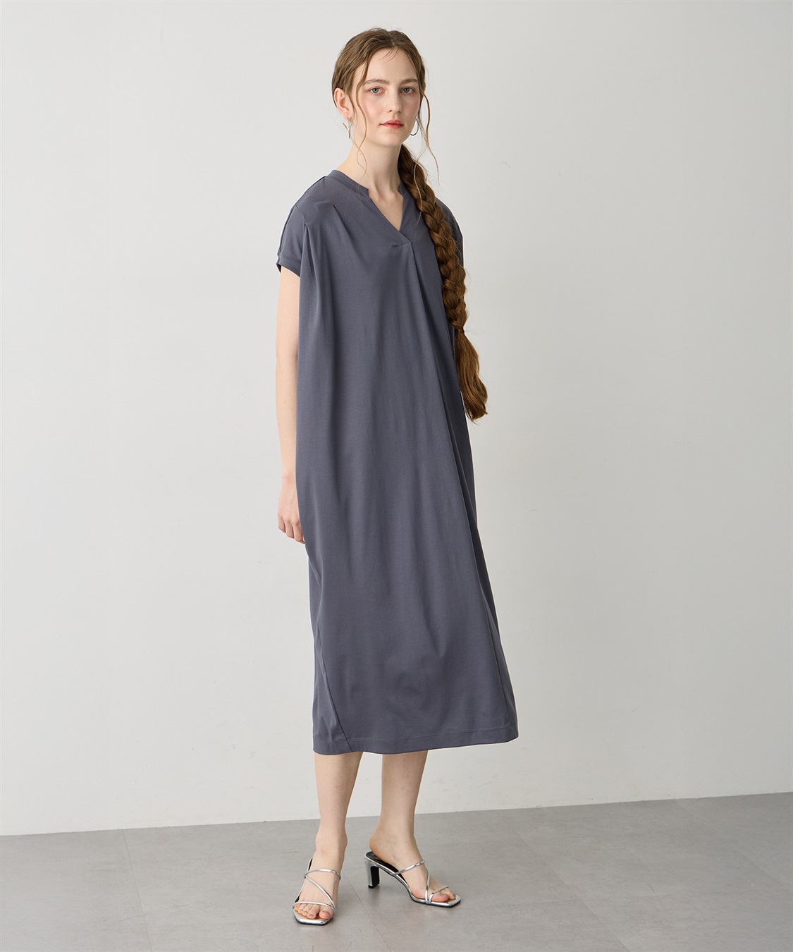 LE SOUK HOLIDAY スキッパーネックコクーンワンピース【接触冷感・吸水速乾】_sub_12