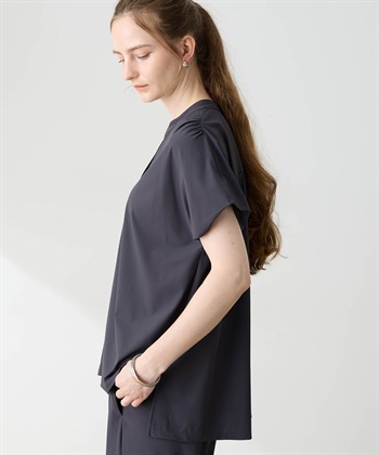 LE SOUK HOLIDAY トリコットスキッパーネックプルオーバー【接触冷感・UVカット】_subthumb_3