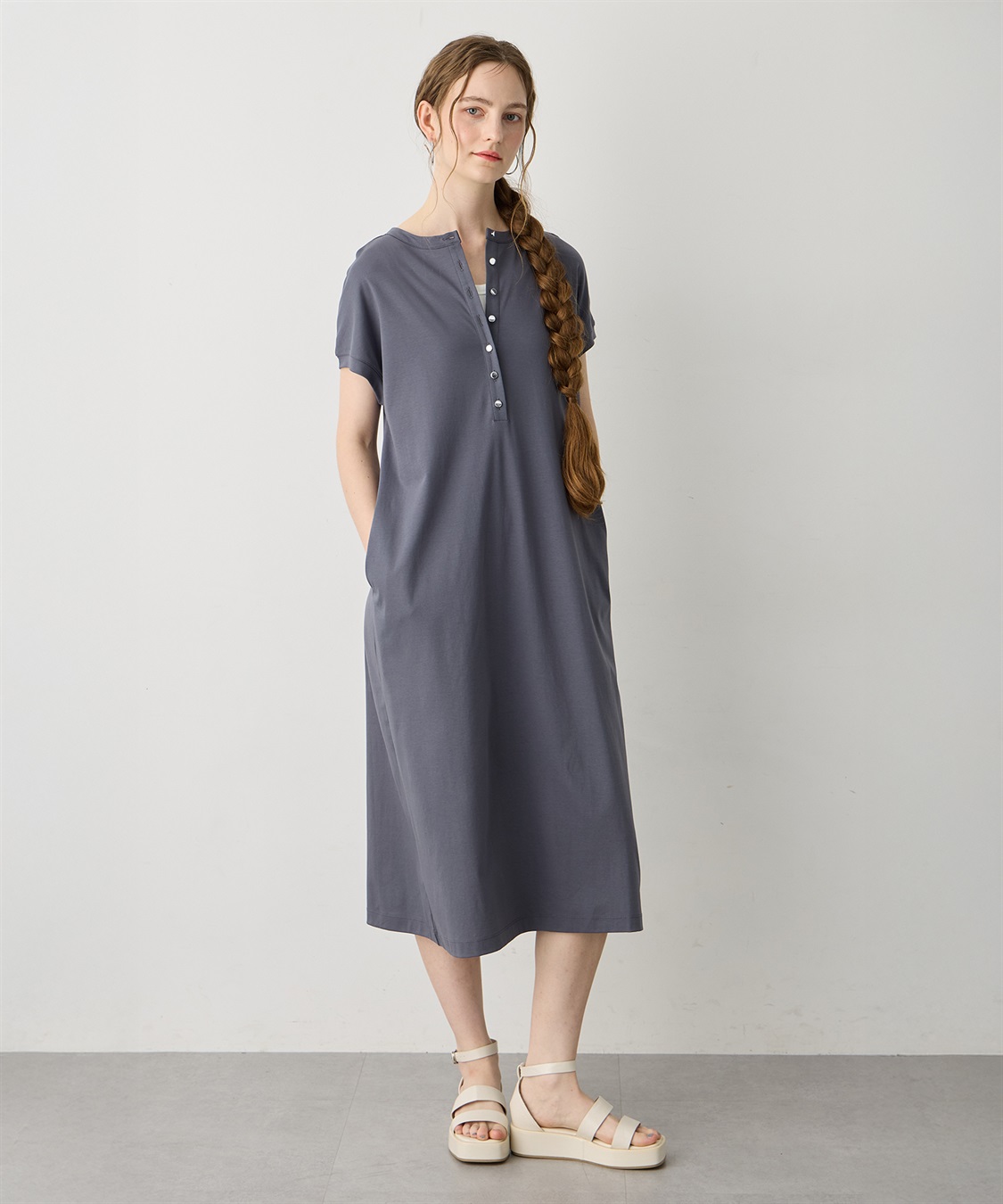 LE SOUK HOLIDAY ヘンリーネックワンピース【接触冷感・吸水速乾】_sub_1