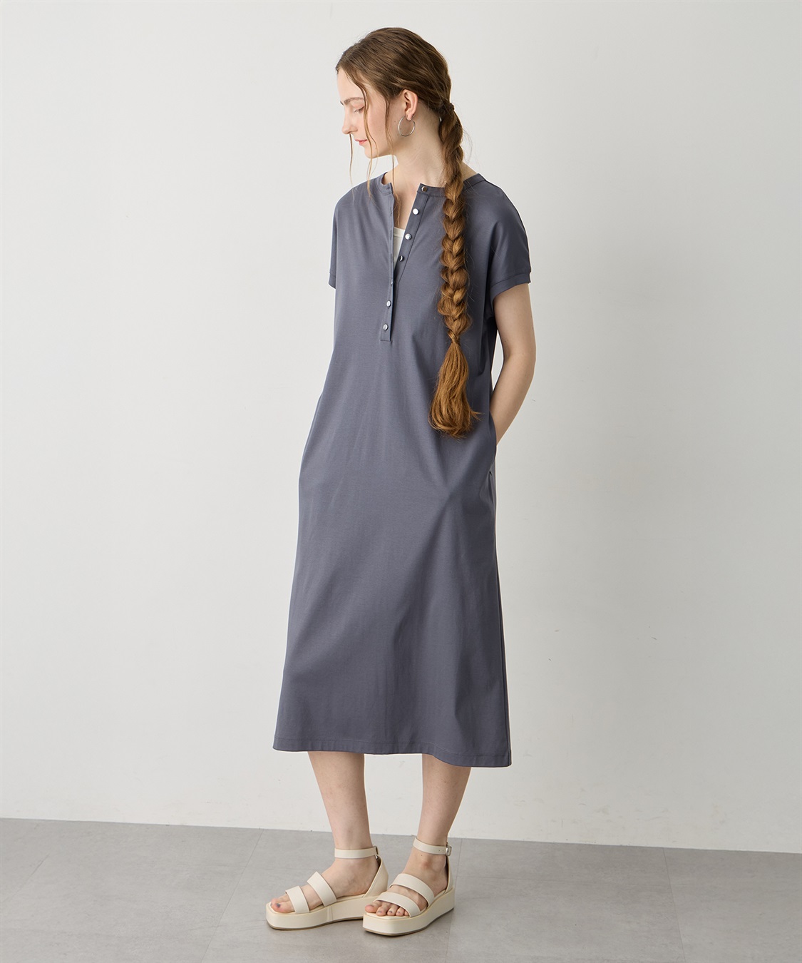LE SOUK HOLIDAY ヘンリーネックワンピース【接触冷感・吸水速乾】_sub_2