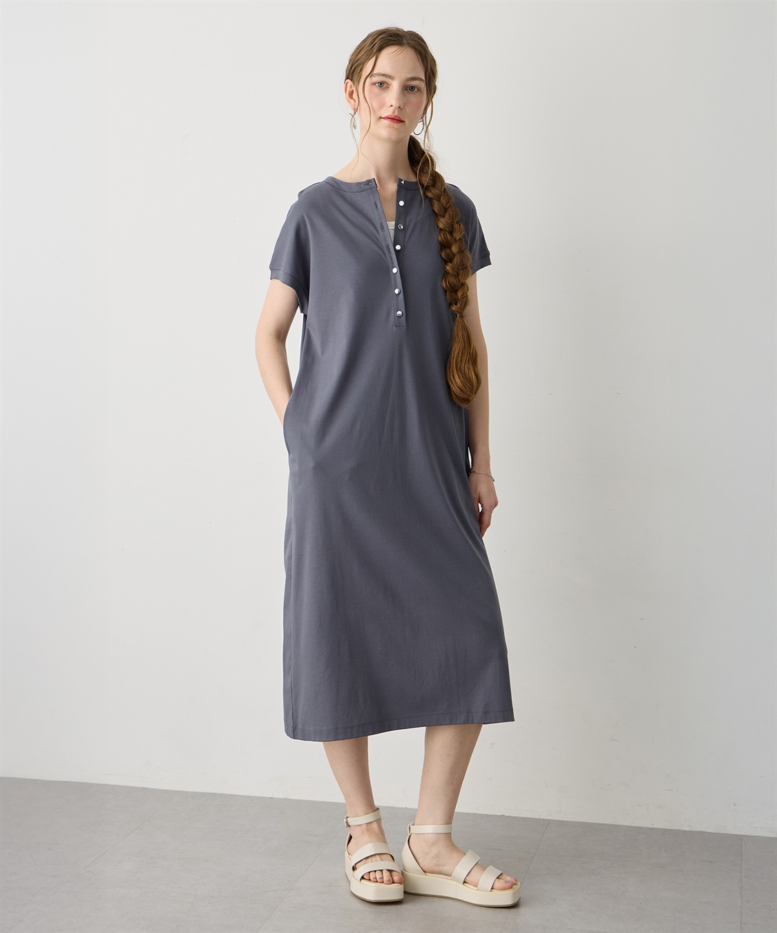 LE SOUK HOLIDAY ヘンリーネックワンピース【接触冷感・吸水速乾】_sub_3