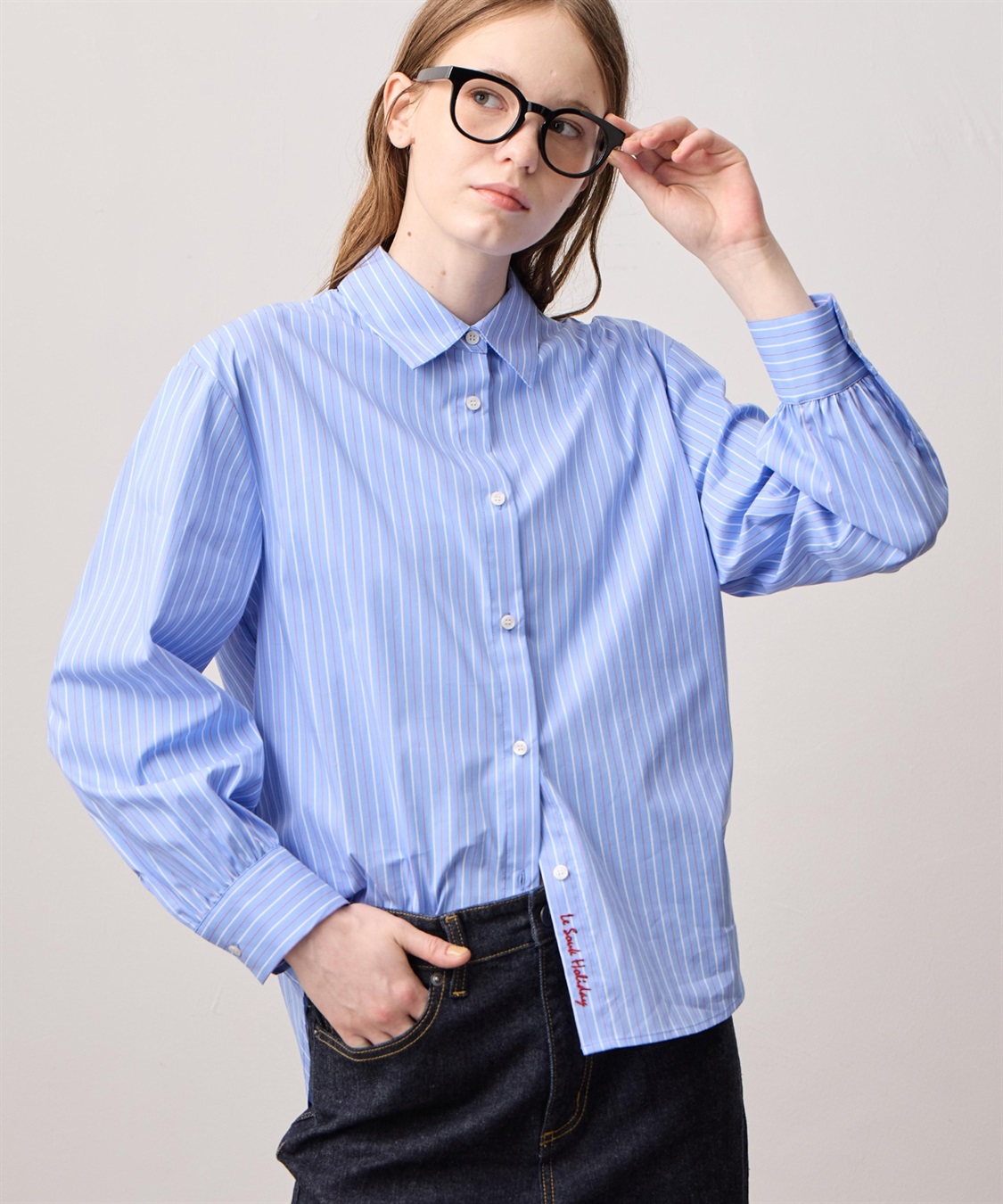 LE SOUK HOLIDAY レギュラーカラーストレッチベーシックシャツ_sub_6