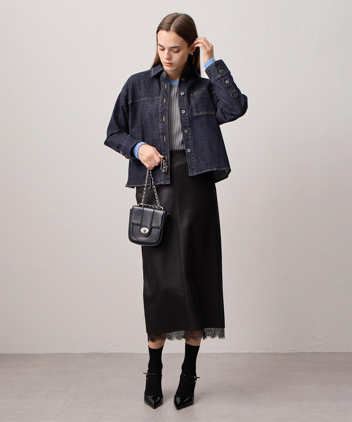LE SOUK HOLIDAY ストレッチデニムレギュラーカラーシャツ_sub_12