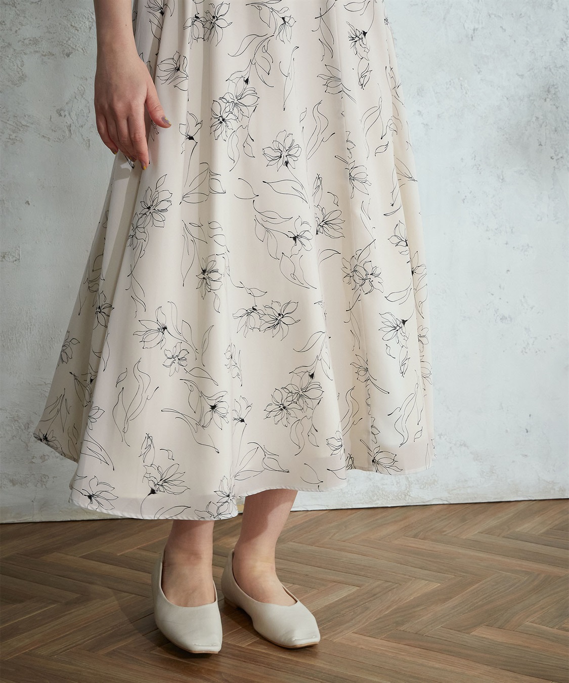 LE SOUK HOLIDAY 線書き花柄プリントスカート_sub_9