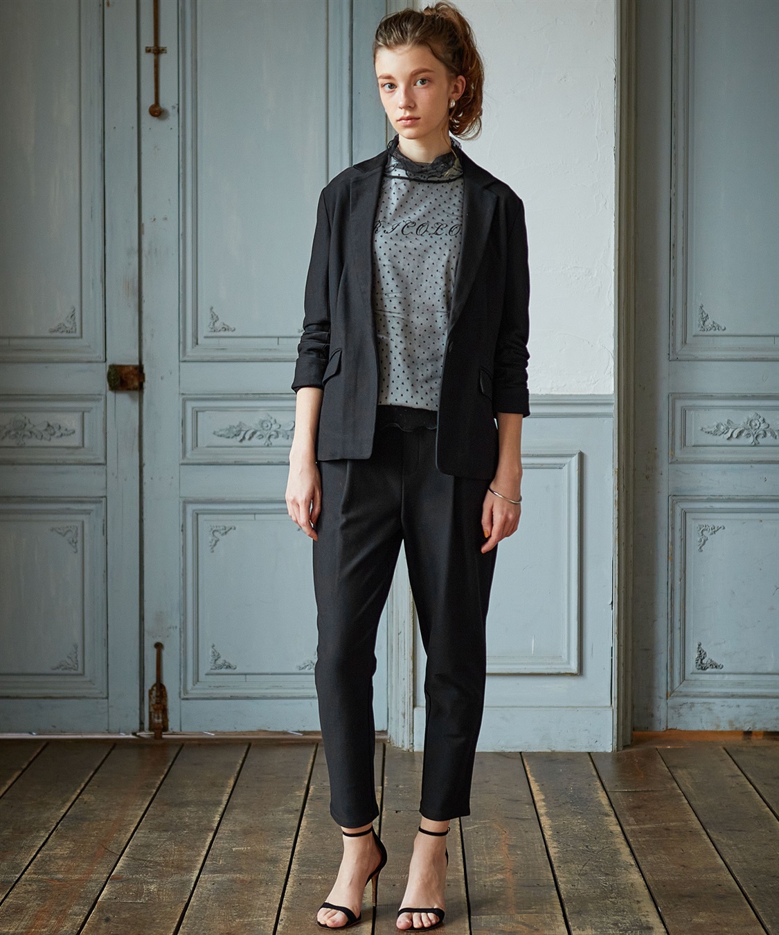 LE SOUK HOLIDAY ツイルストレッチテーパードパンツ_sub_1