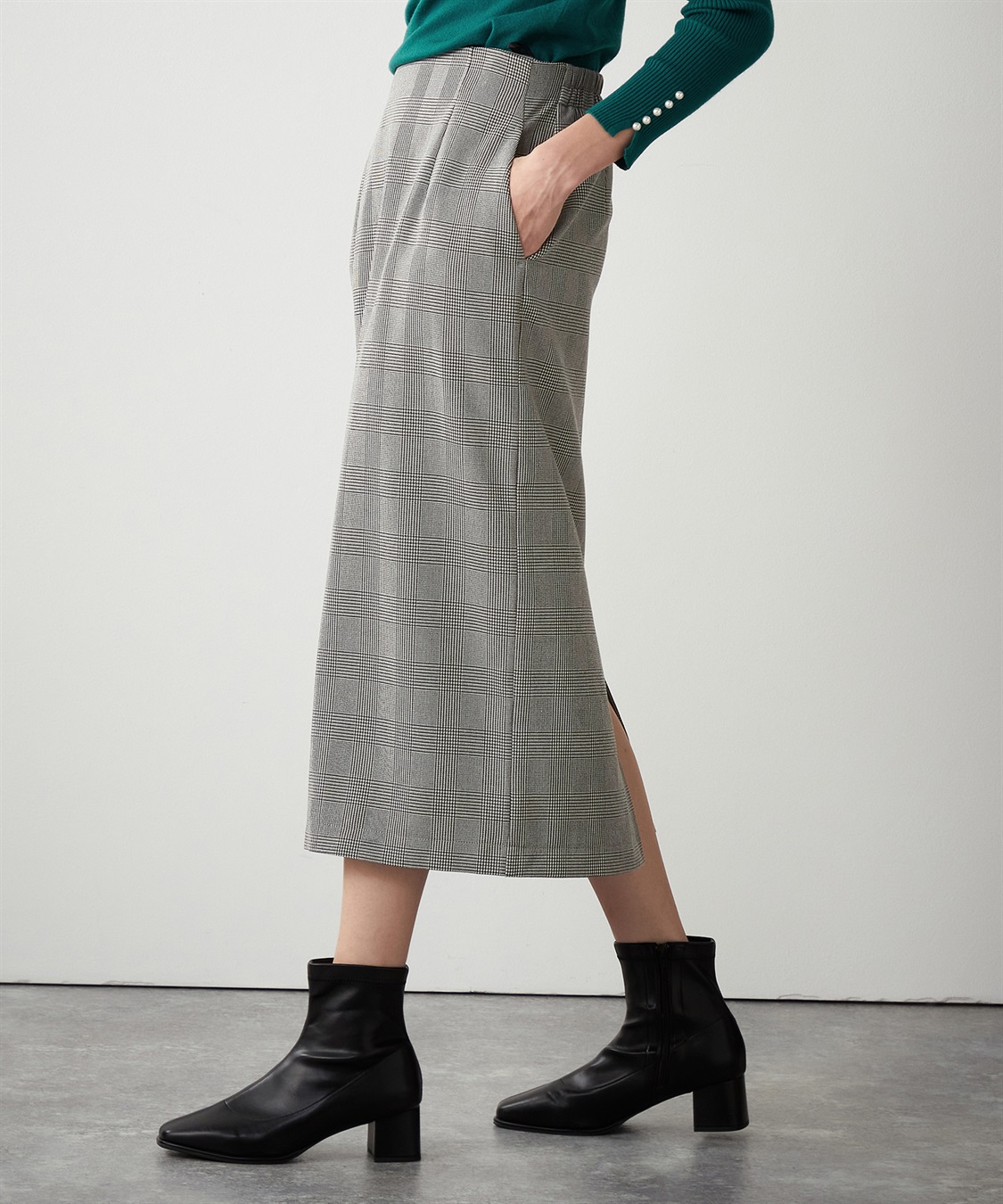 LE SOUK HOLIDAY チェックストレートタイトスカート_sub_3