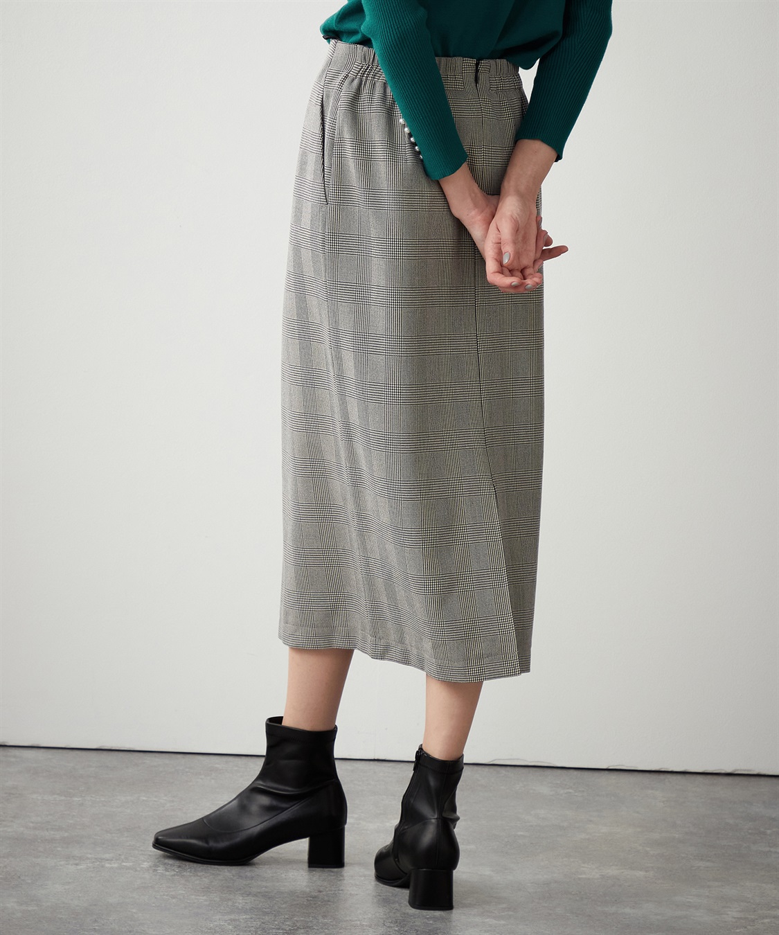 LE SOUK HOLIDAY チェックストレートタイトスカート_sub_4