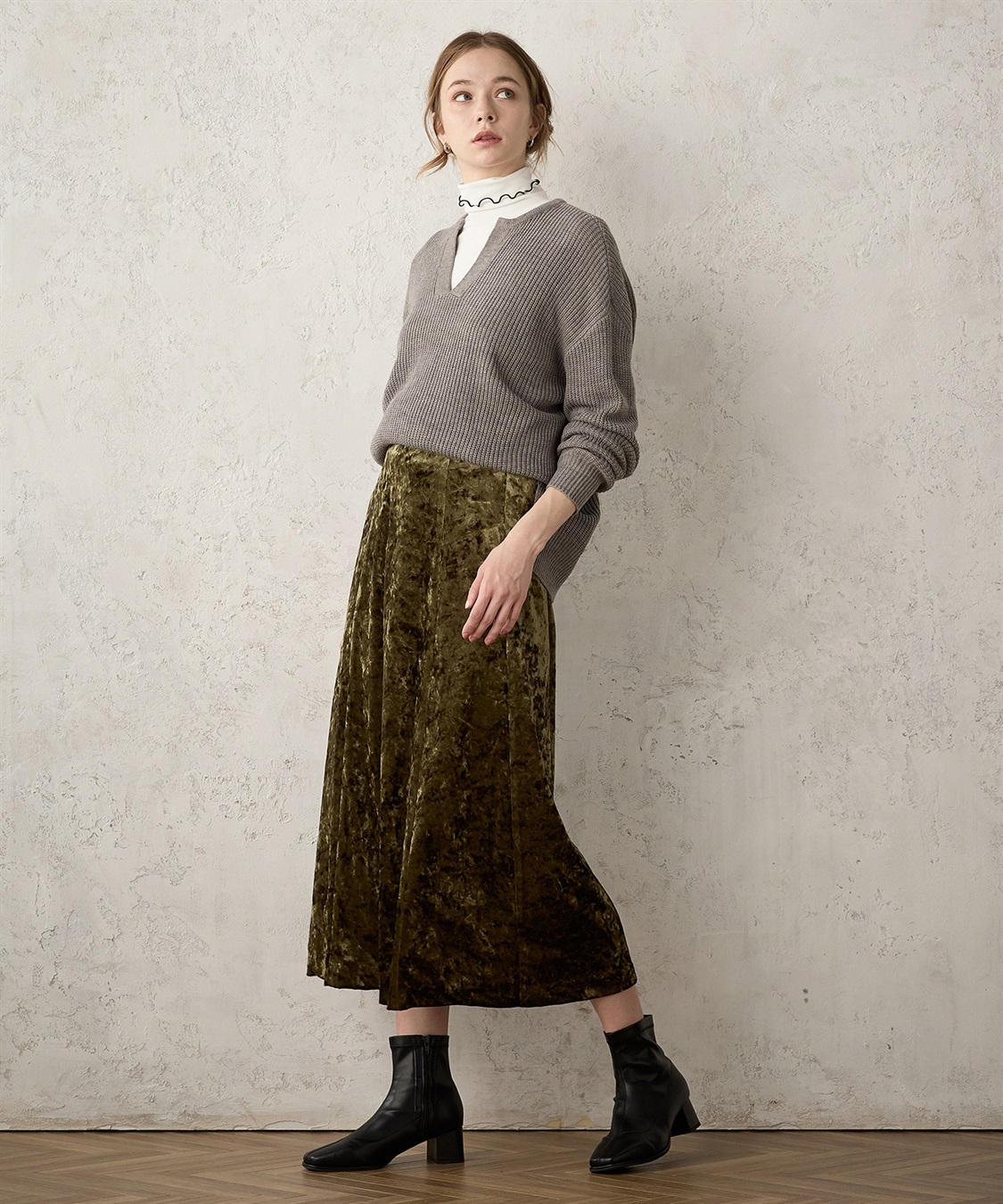 クラッシュベロアスカート LE SOUK HOLIDAY｜クロスプラス公式通販サイト