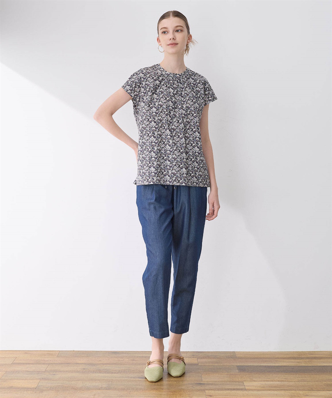 LE SOUK HOLIDAY デニムタックテーパードパンツ_sub_8