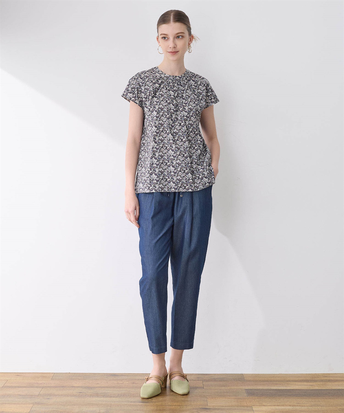 LE SOUK HOLIDAY デニムタックテーパードパンツ_sub_10