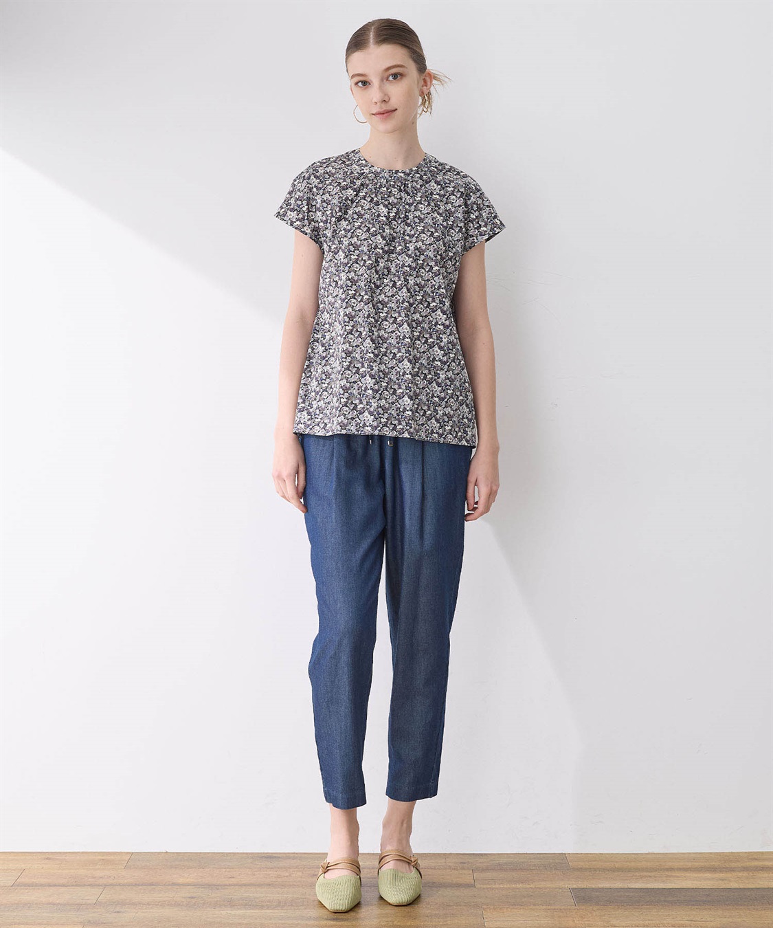 LE SOUK HOLIDAY デニムタックテーパードパンツ_sub_11