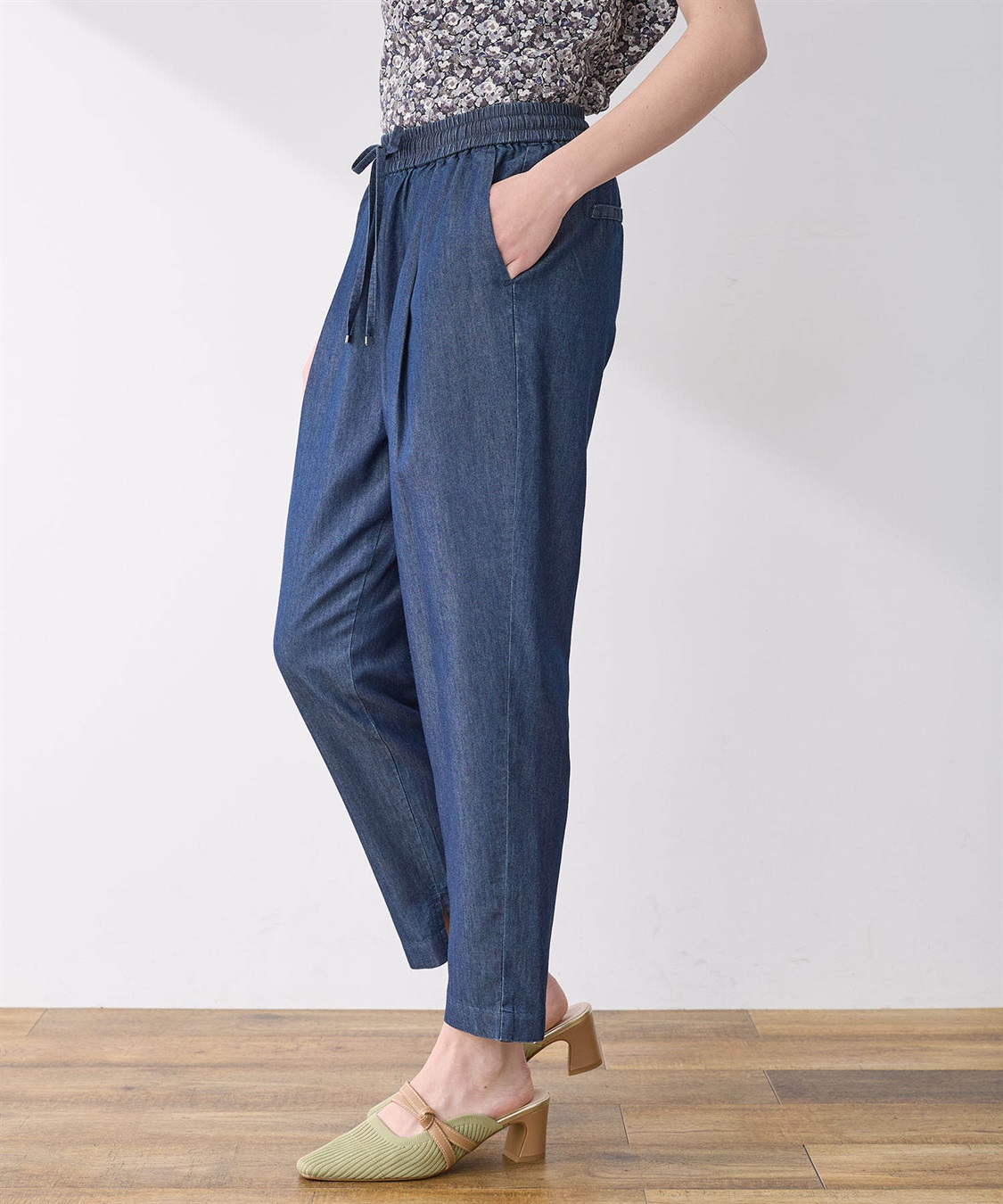 LE SOUK HOLIDAY デニムタックテーパードパンツ_sub_12