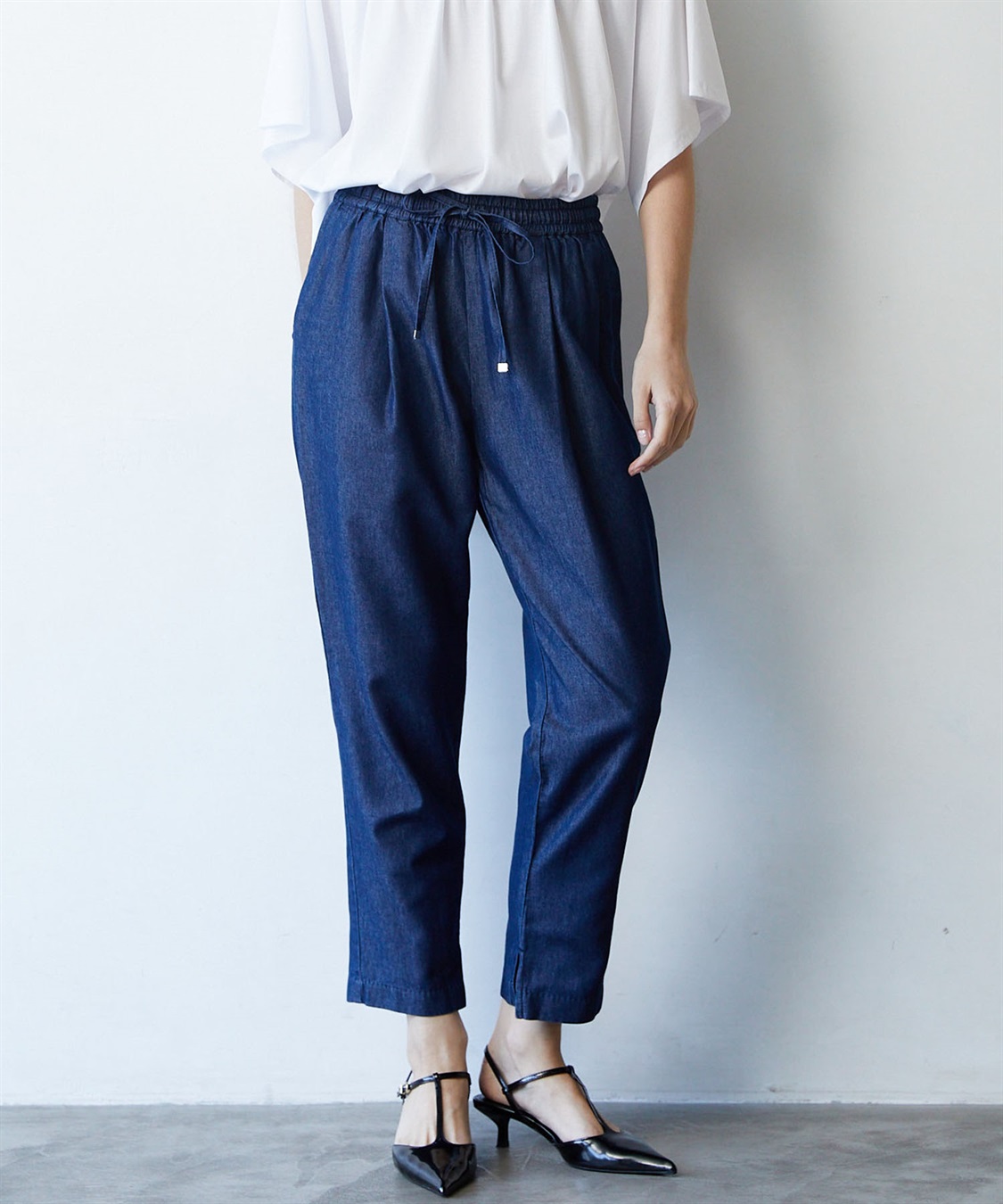 LE SOUK HOLIDAY デニムタックテーパードパンツ_sub_25