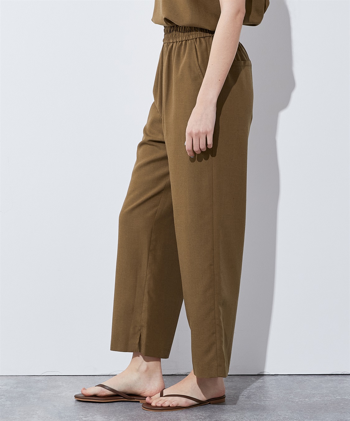 セットアップ】シャーリングワイドパンツ LE SOUK HOLIDAY｜クロス