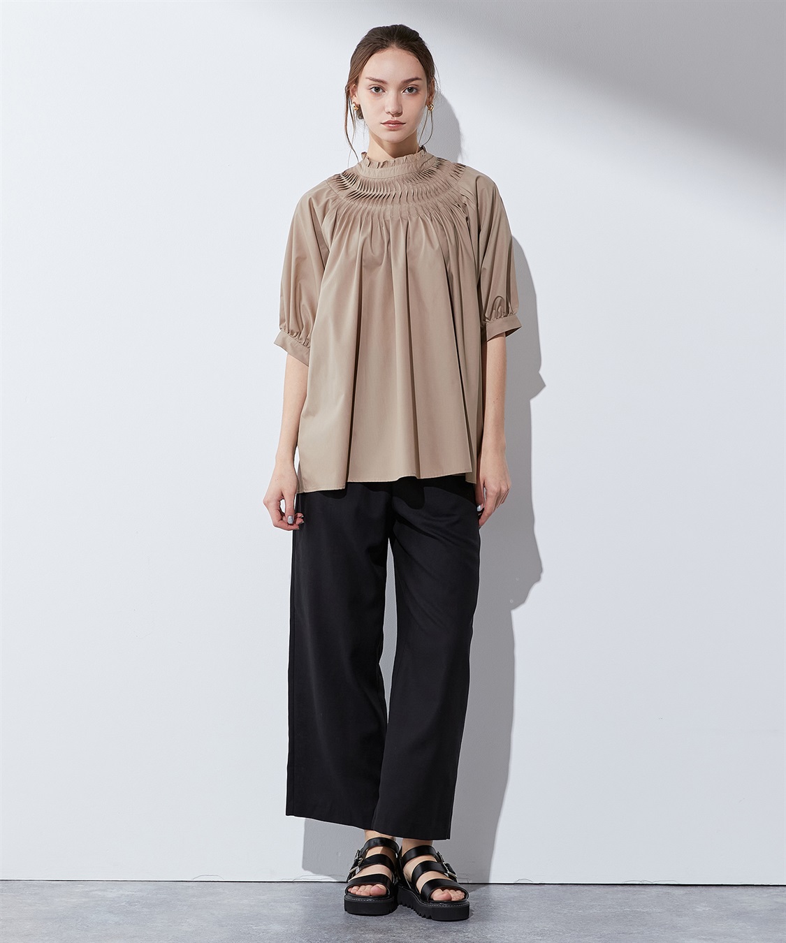 LE SOUK HOLIDAY 【セットアップ】シャーリングワイドパンツ_sub_12