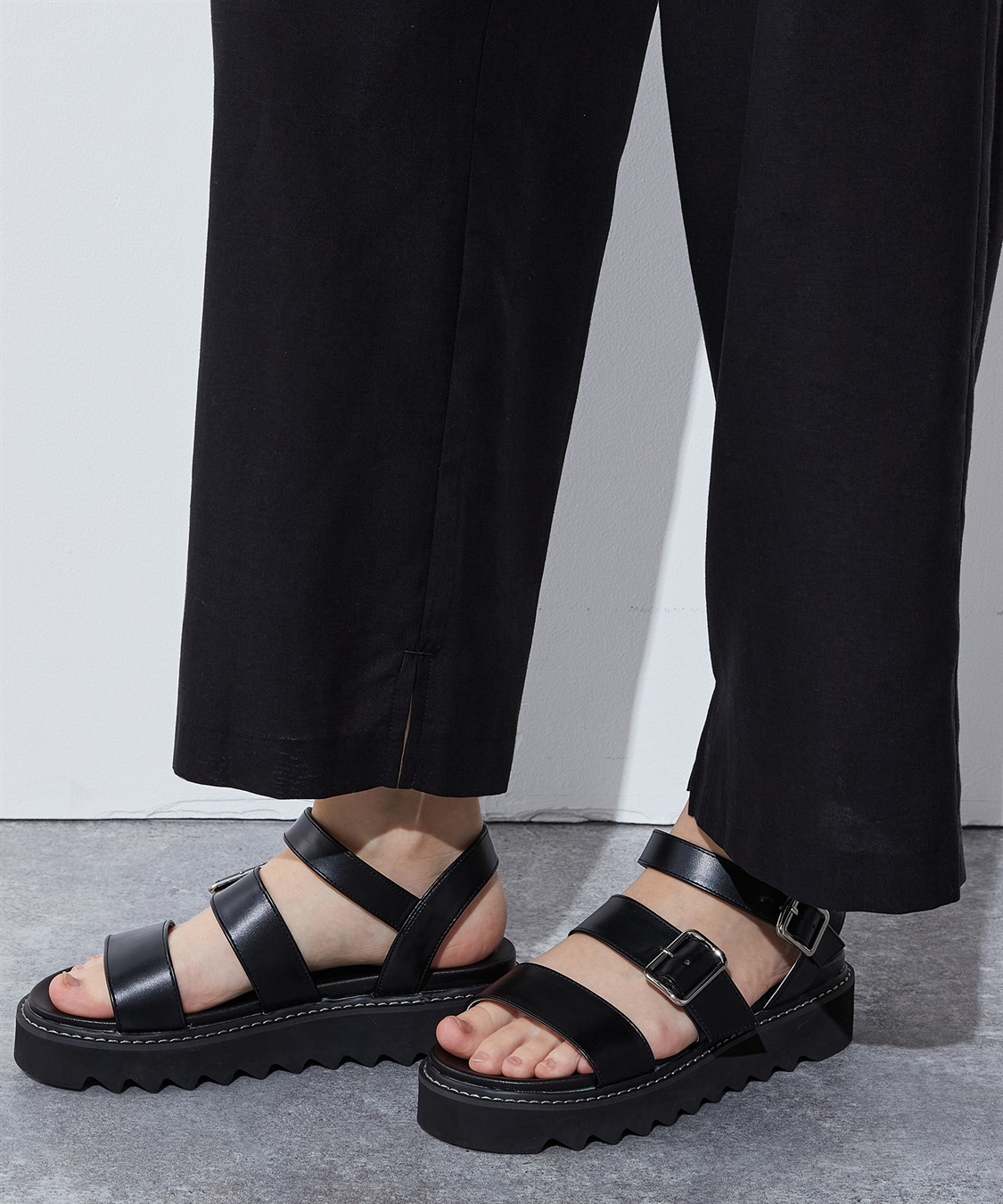 セットアップ】シャーリングワイドパンツ LE SOUK HOLIDAY｜クロス