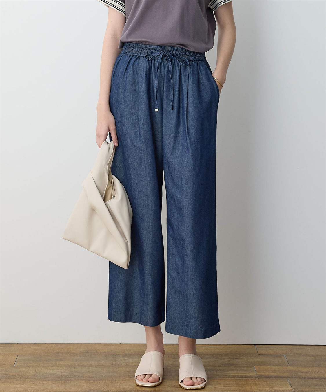 LE SOUK HOLIDAY デニムタックワイドパンツ_sub_1