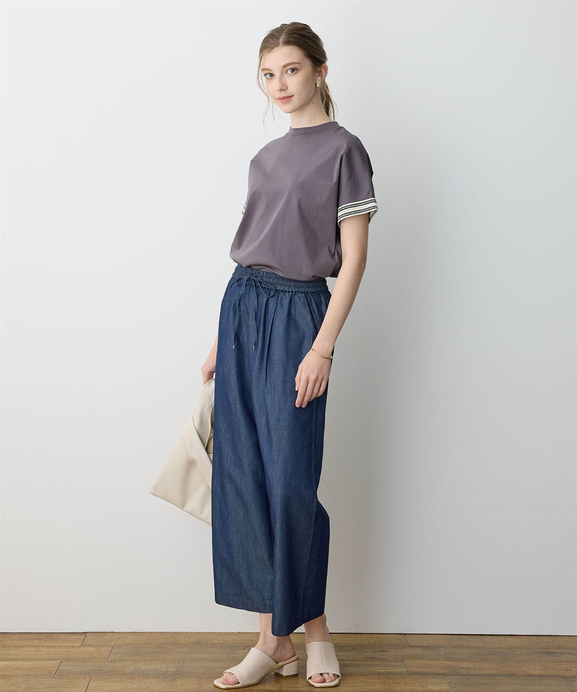 LE SOUK HOLIDAY デニムタックワイドパンツ_sub_6