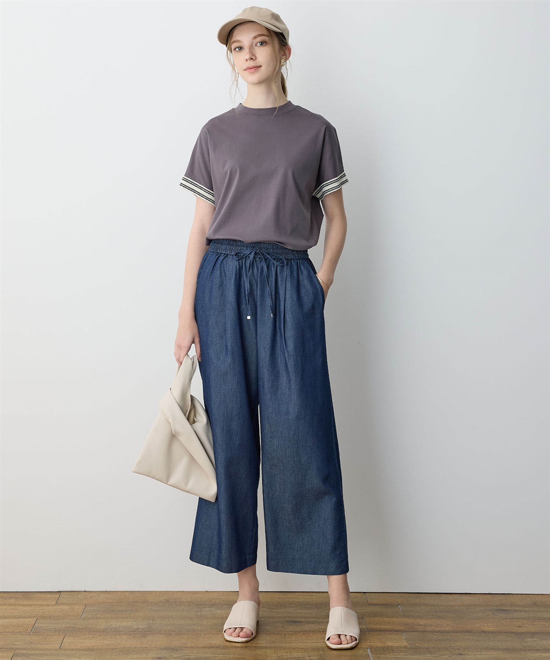 LE SOUK HOLIDAY デニムタックワイドパンツ_sub_8