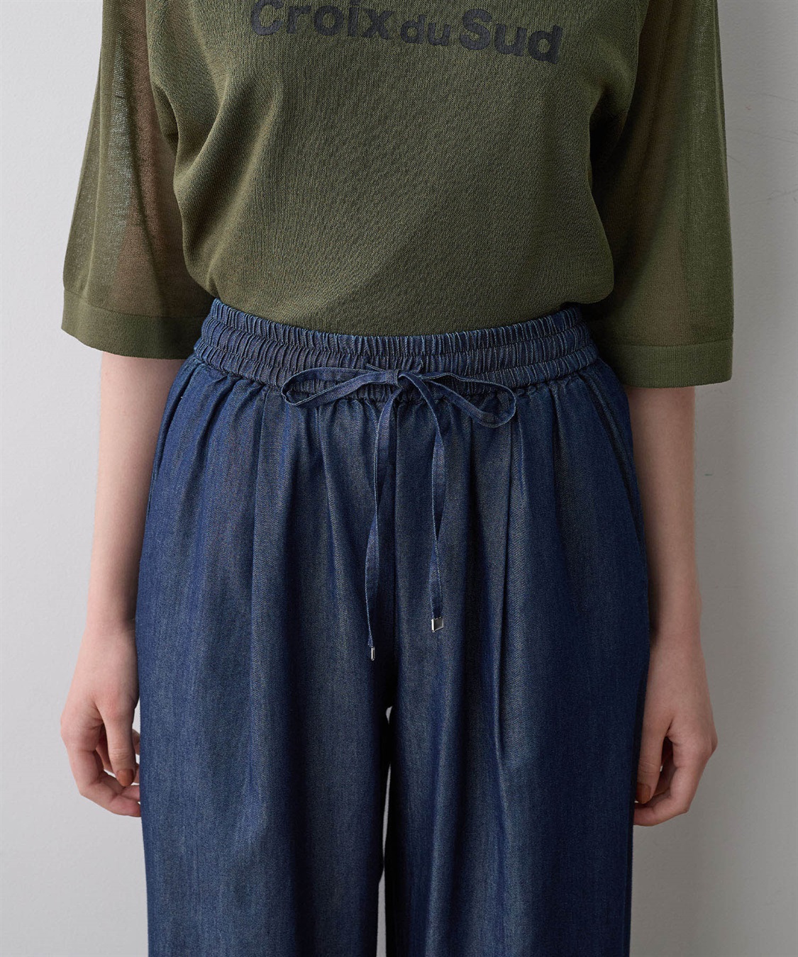 LE SOUK HOLIDAY デニムタックワイドパンツ_sub_12