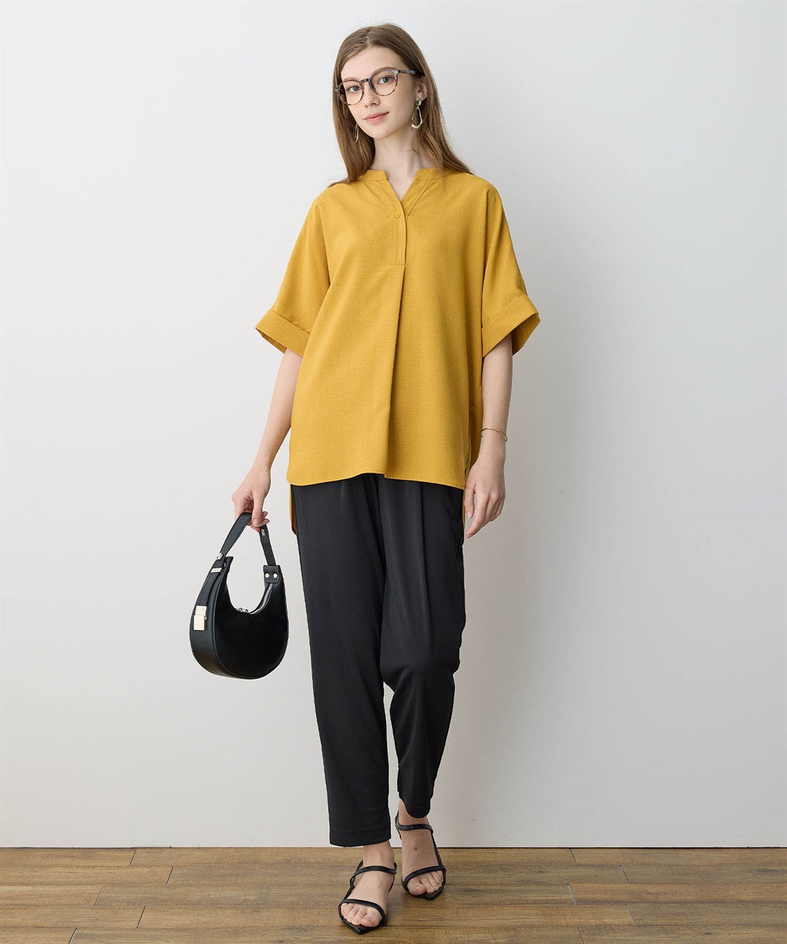 LE SOUK HOLIDAY 【イージーエレガンス】ストレッチタックテーパードパンツ【接触冷感・ウエストゴム・カットソー素材】_sub_11