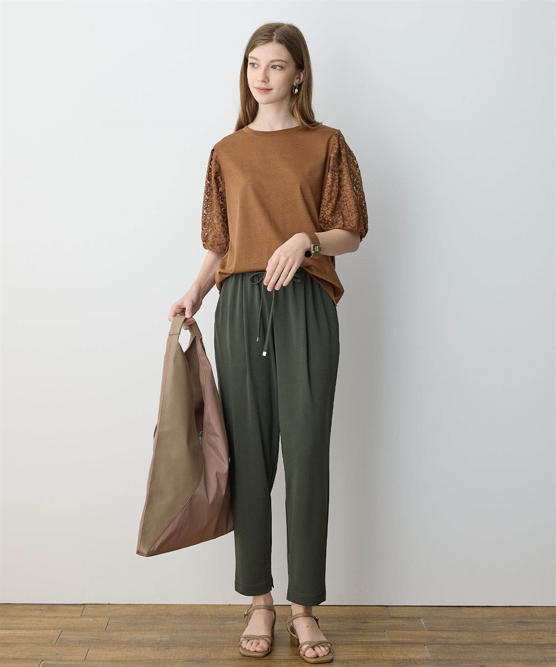 LE SOUK HOLIDAY 【イージーエレガンス】ストレッチタックテーパードパンツ【接触冷感・ウエストゴム・カットソー素材】_sub_20