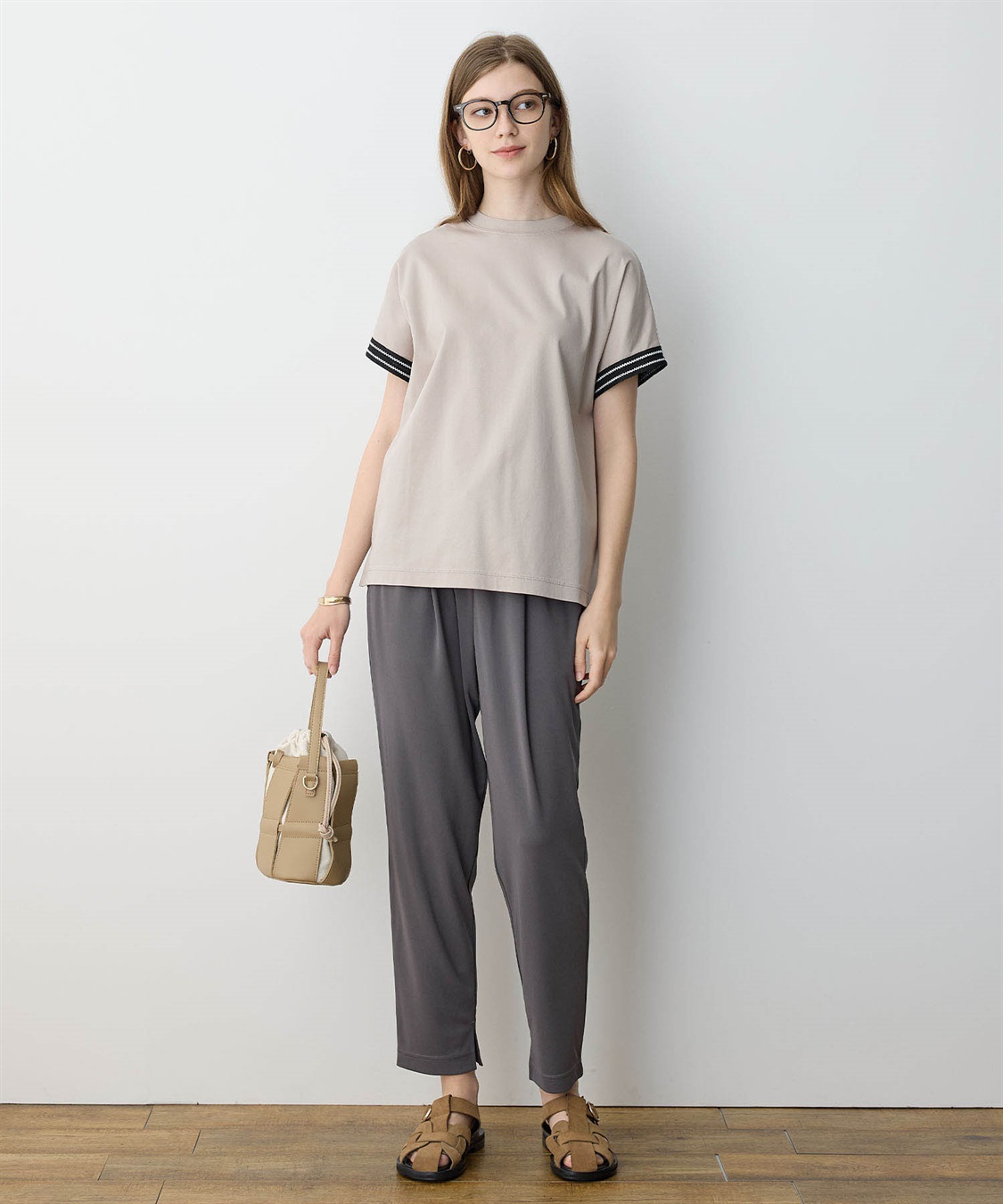 LE SOUK HOLIDAY 【イージーエレガンス】ストレッチタックテーパードパンツ【接触冷感・ウエストゴム・カットソー素材】_sub_21