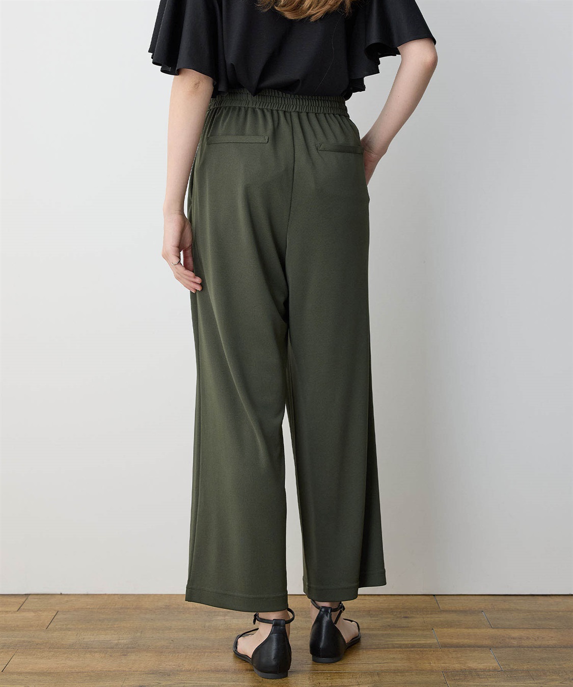 LE SOUK HOLIDAY 【イージーエレガンス】ストレッチワイドパンツ【接触冷感・ウエストゴム・カットソー素材】_sub_12