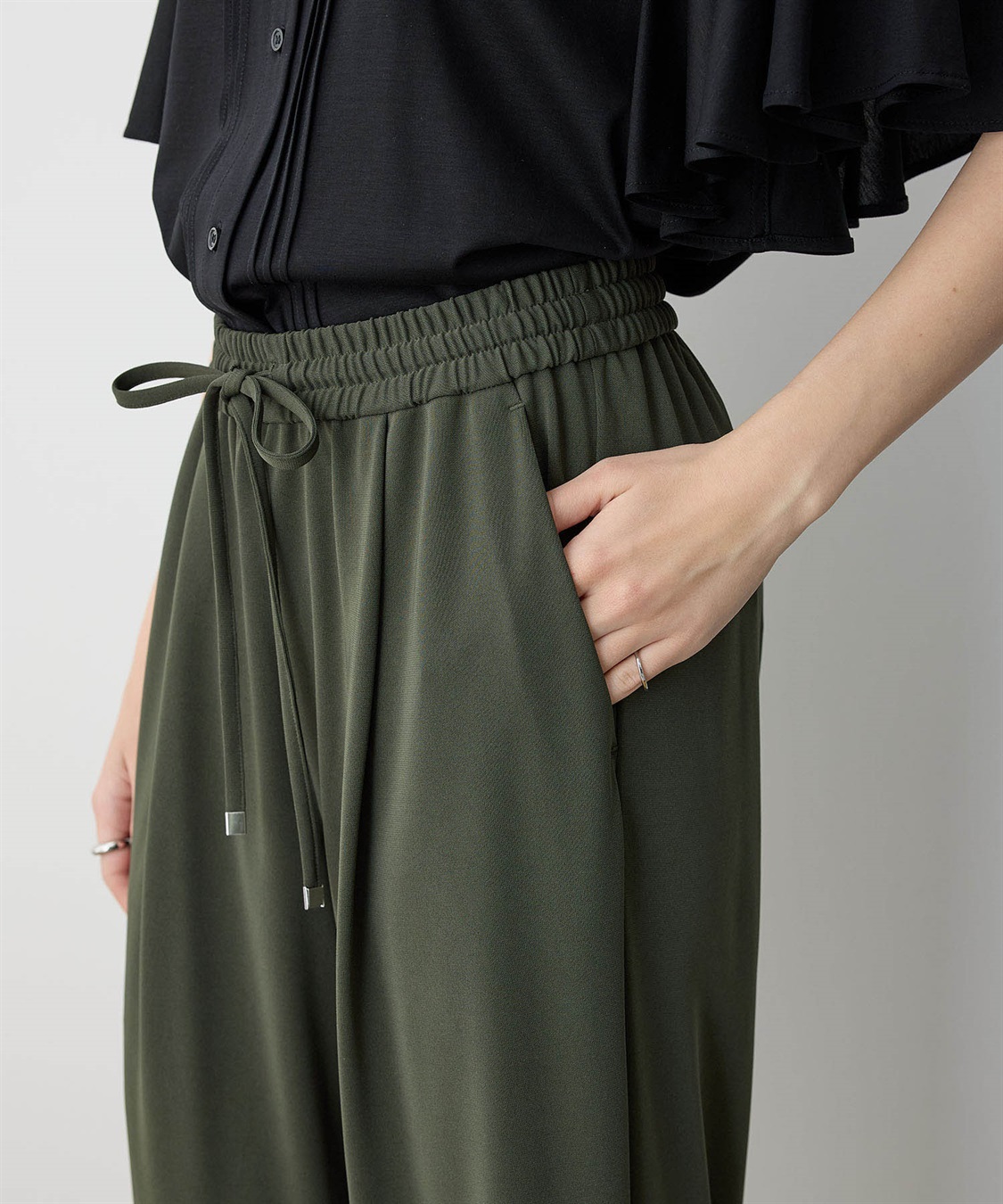 LE SOUK HOLIDAY 【イージーエレガンス】ストレッチワイドパンツ【接触冷感・ウエストゴム・カットソー素材】_sub_14