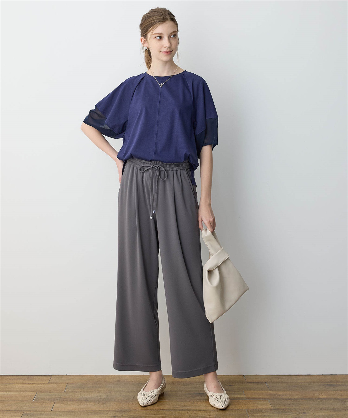 LE SOUK HOLIDAY 【イージーエレガンス】ストレッチワイドパンツ【接触冷感・ウエストゴム・カットソー素材】_sub_16
