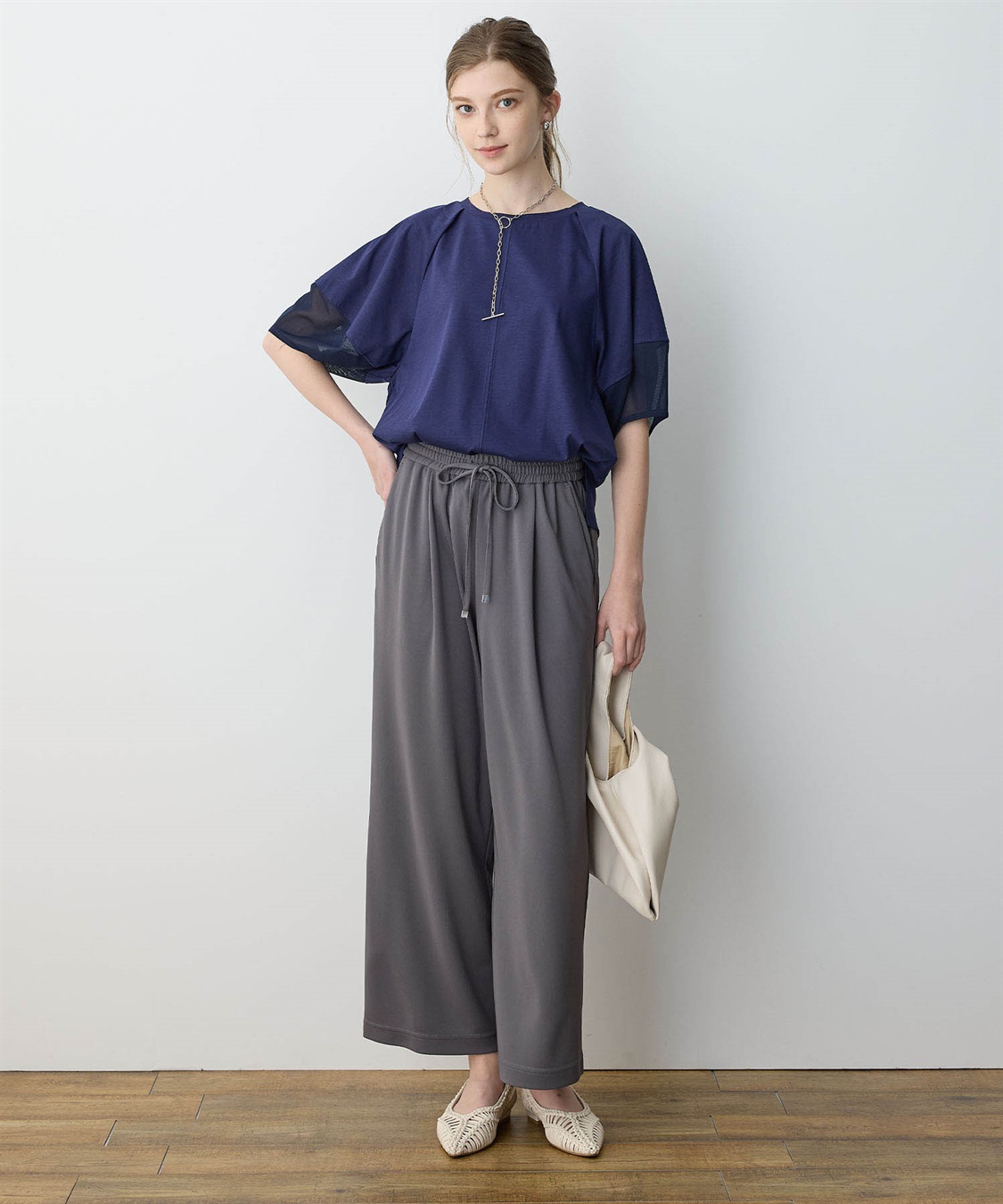 LE SOUK HOLIDAY 【イージーエレガンス】ストレッチワイドパンツ【接触冷感・ウエストゴム・カットソー素材】_sub_17