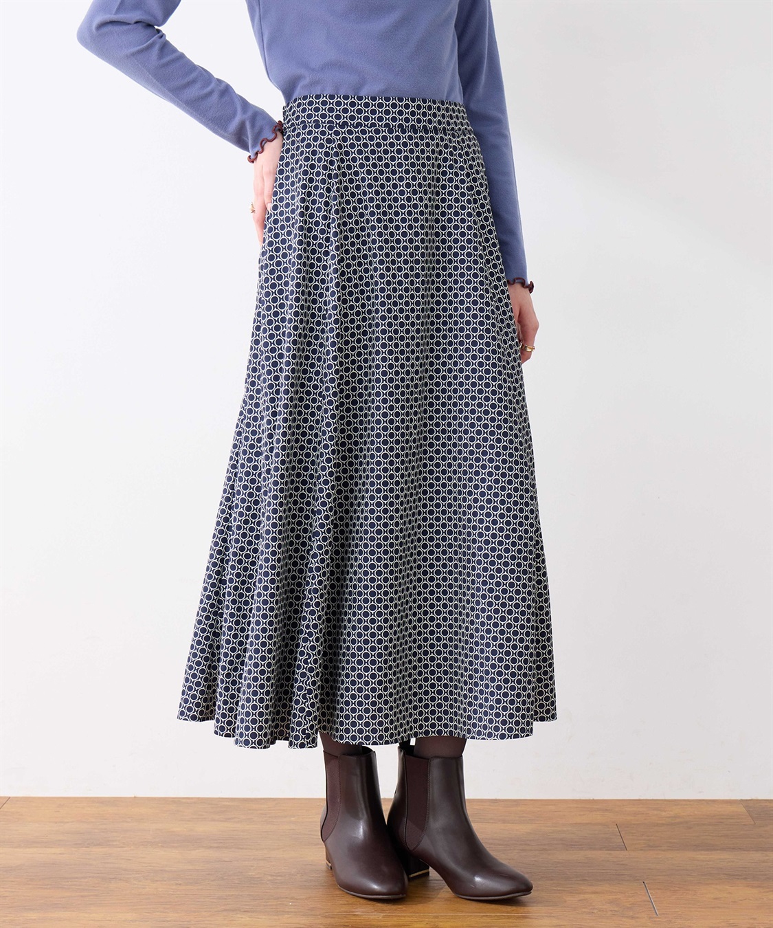 LE SOUK HOLIDAY 幾何学プリントAラインスカート_sub_2