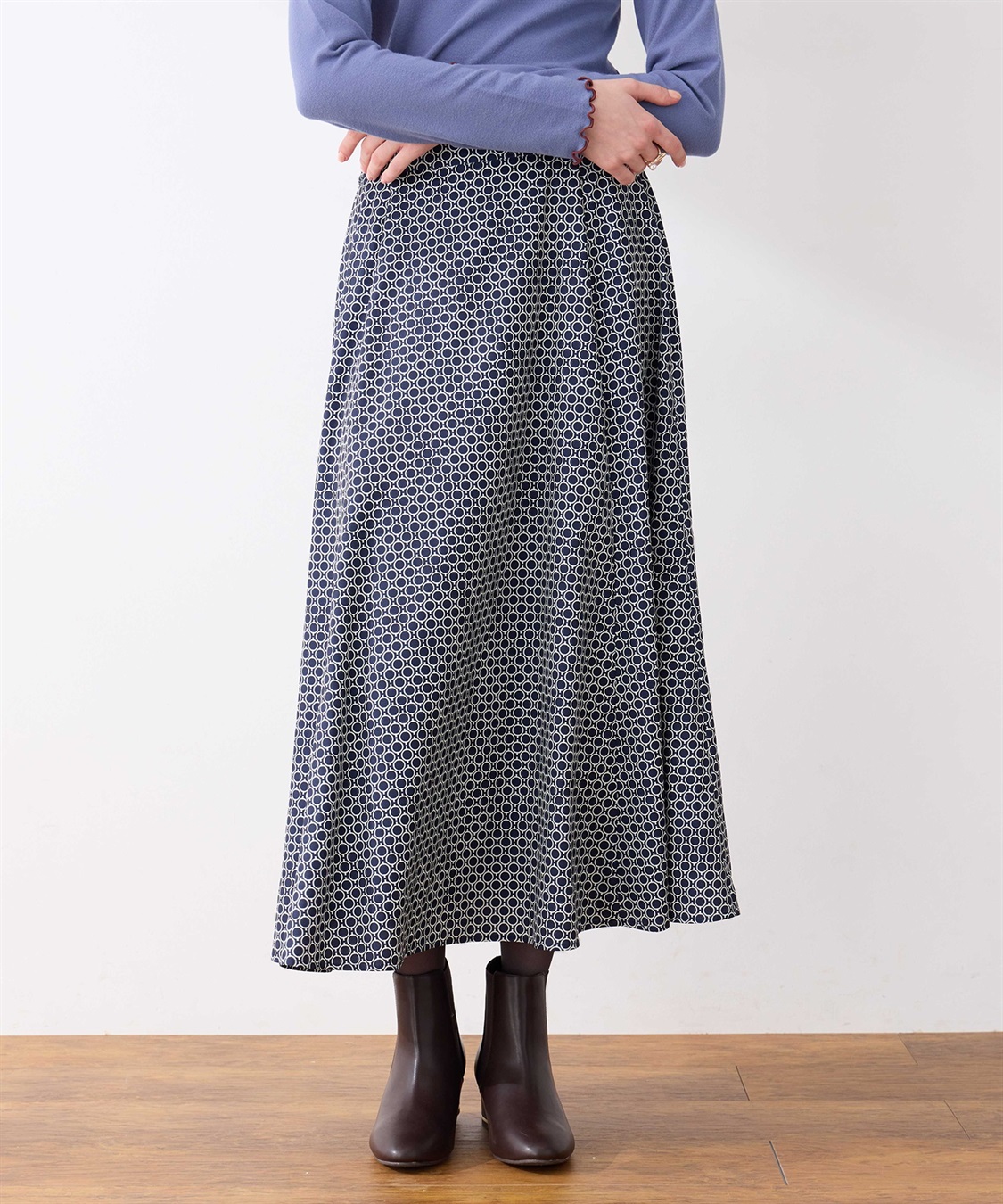 LE SOUK HOLIDAY 幾何学プリントAラインスカート_sub_3