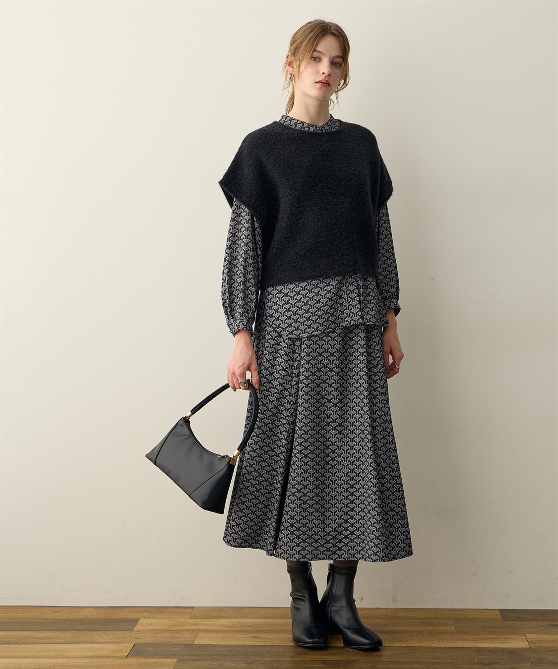 LE SOUK HOLIDAY 幾何学プリントAラインスカート_sub_13
