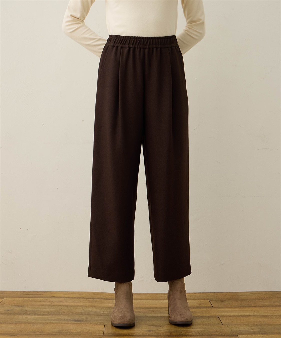 LE SOUK HOLIDAY ウーリッシュタックストレートパンツ_sub_1