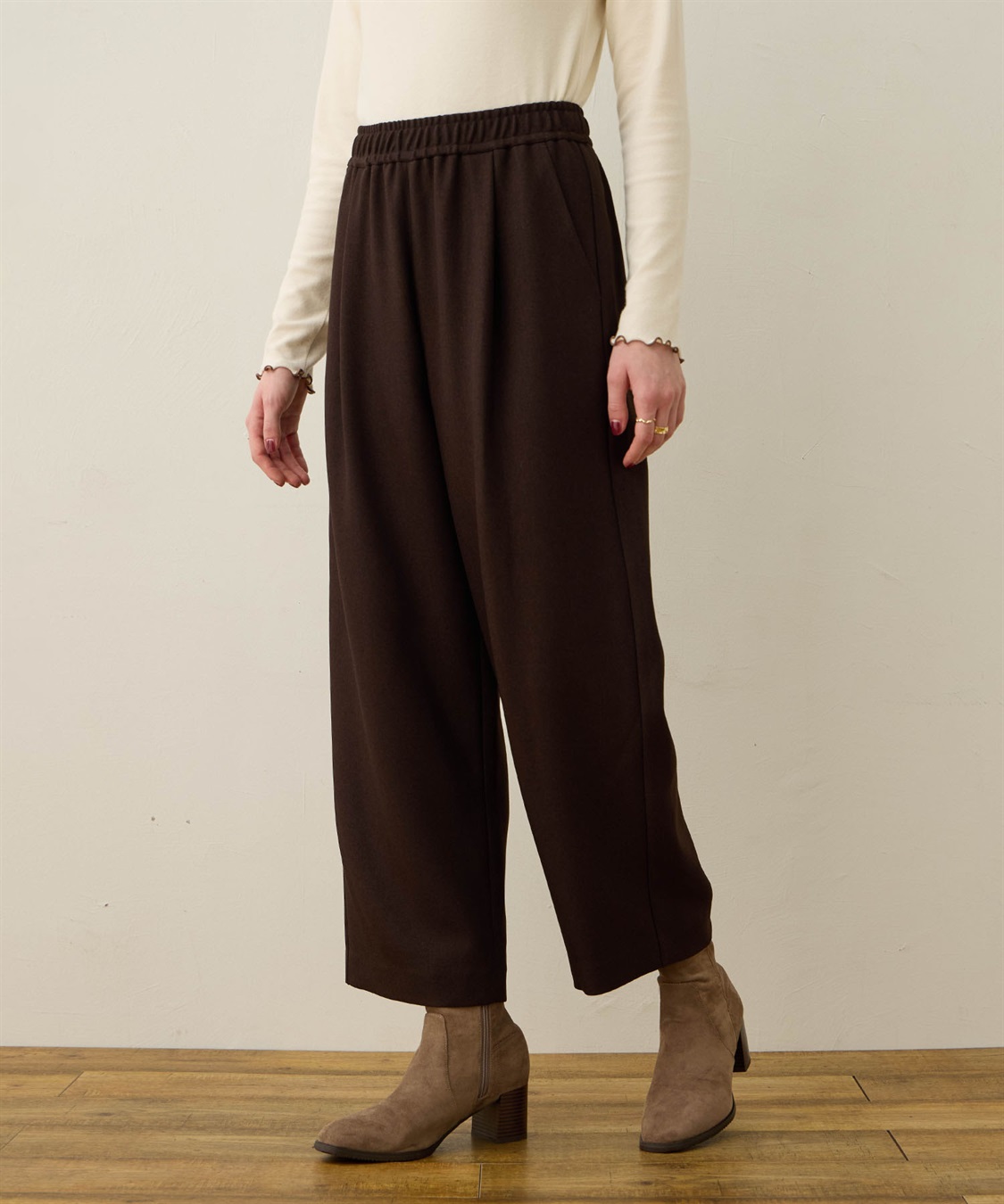 LE SOUK HOLIDAY ウーリッシュタックストレートパンツ_sub_3