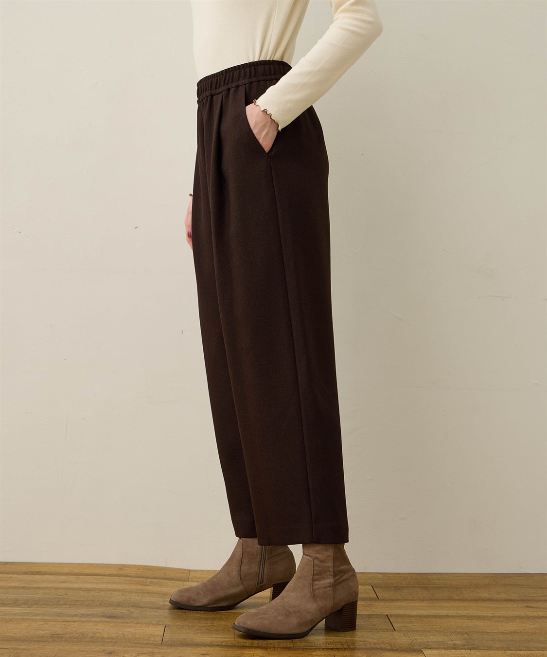 LE SOUK HOLIDAY ウーリッシュタックストレートパンツ_sub_4