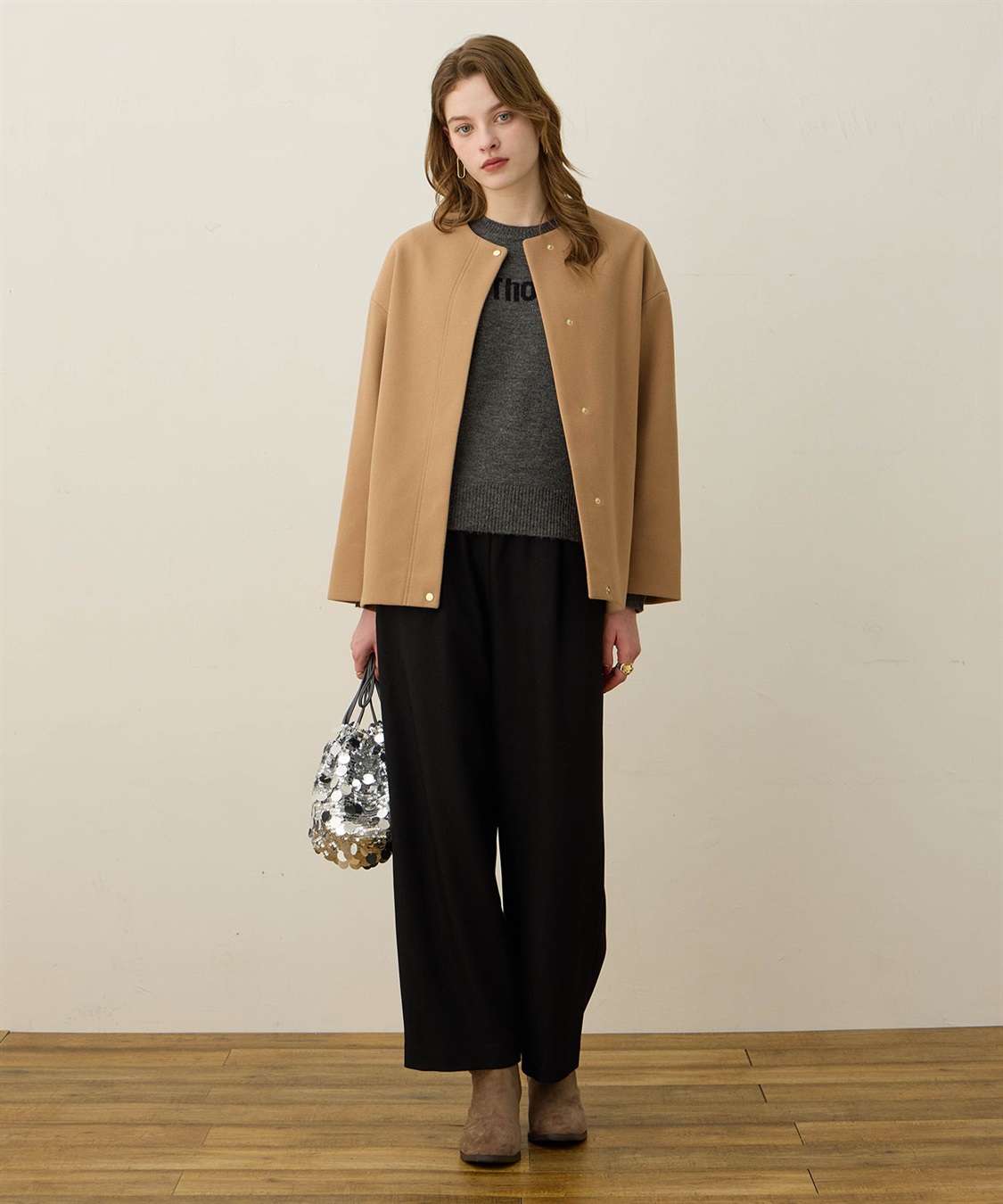 LE SOUK HOLIDAY ウーリッシュタックストレートパンツ_sub_10