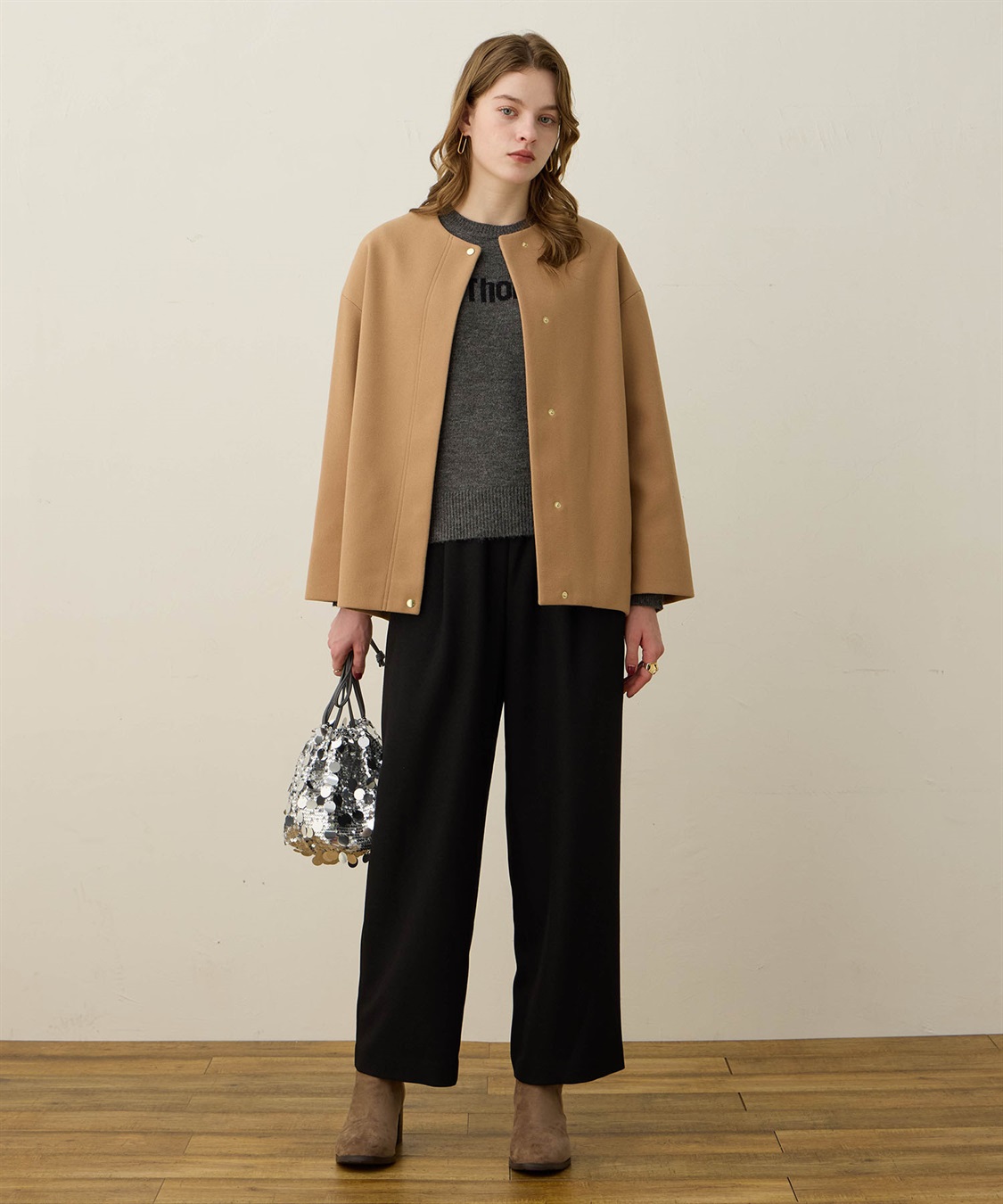 LE SOUK HOLIDAY ウーリッシュタックストレートパンツ_sub_11