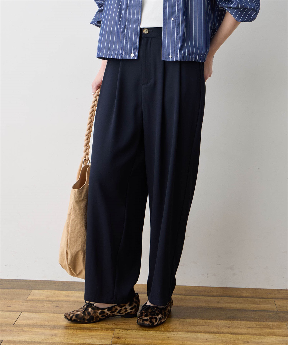 LE SOUK HOLIDAY 【WEB限定】タックカーブパンツ【後ろウエストゴム】_sub_3