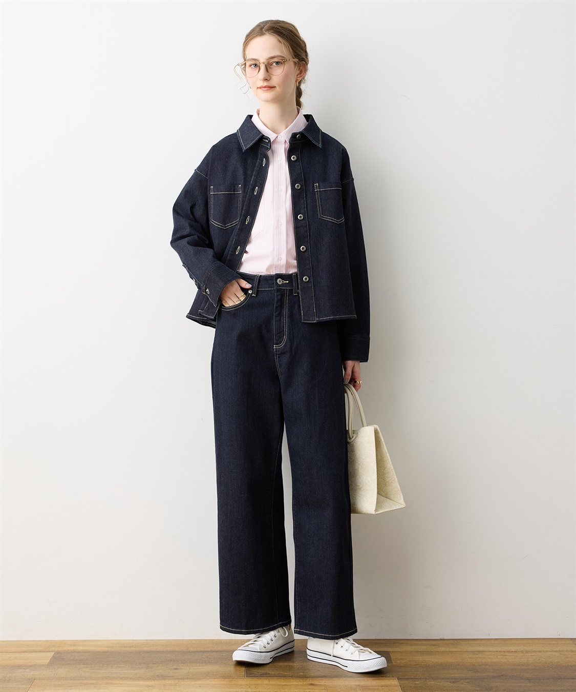 LE SOUK HOLIDAY ストレッチデニムワイドパンツ_sub_11