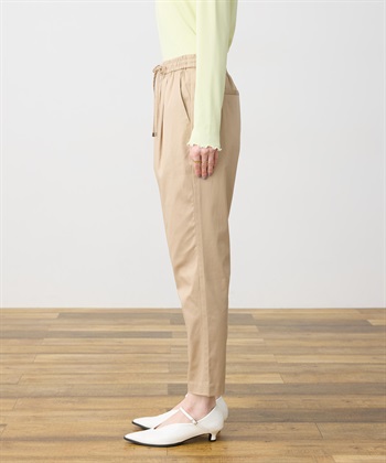 LE SOUK HOLIDAY ストレッチタックテーパードパンツ【ウエストゴム・サスティナブル素材】_subthumb_1