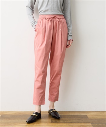 LE SOUK HOLIDAY ストレッチタックテーパードパンツ【ウエストゴム・サスティナブル素材】_subthumb_4