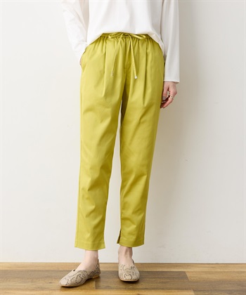 LE SOUK HOLIDAY ストレッチタックテーパードパンツ【ウエストゴム・サスティナブル素材】_subthumb_5